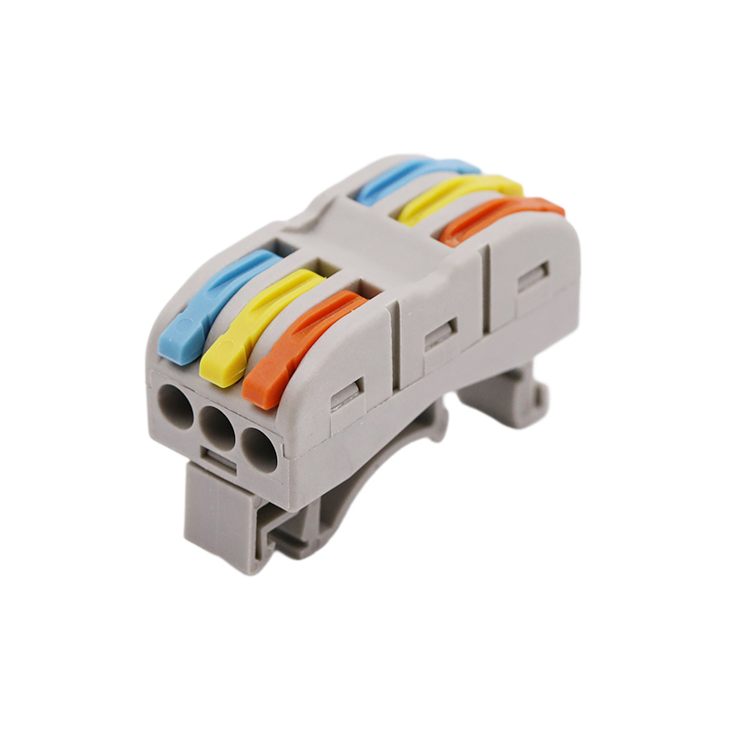 Conector rapid cu terminale șină DIN 3 în 3 poli