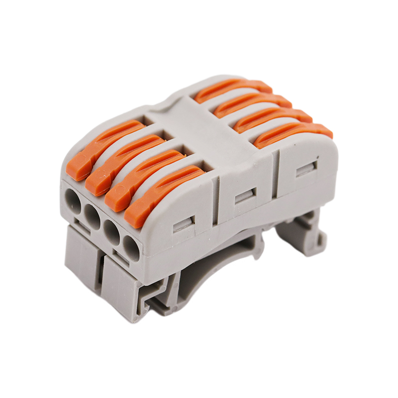 4 In 4 Out Conector rapid terminal portocaliu pentru șină DIN